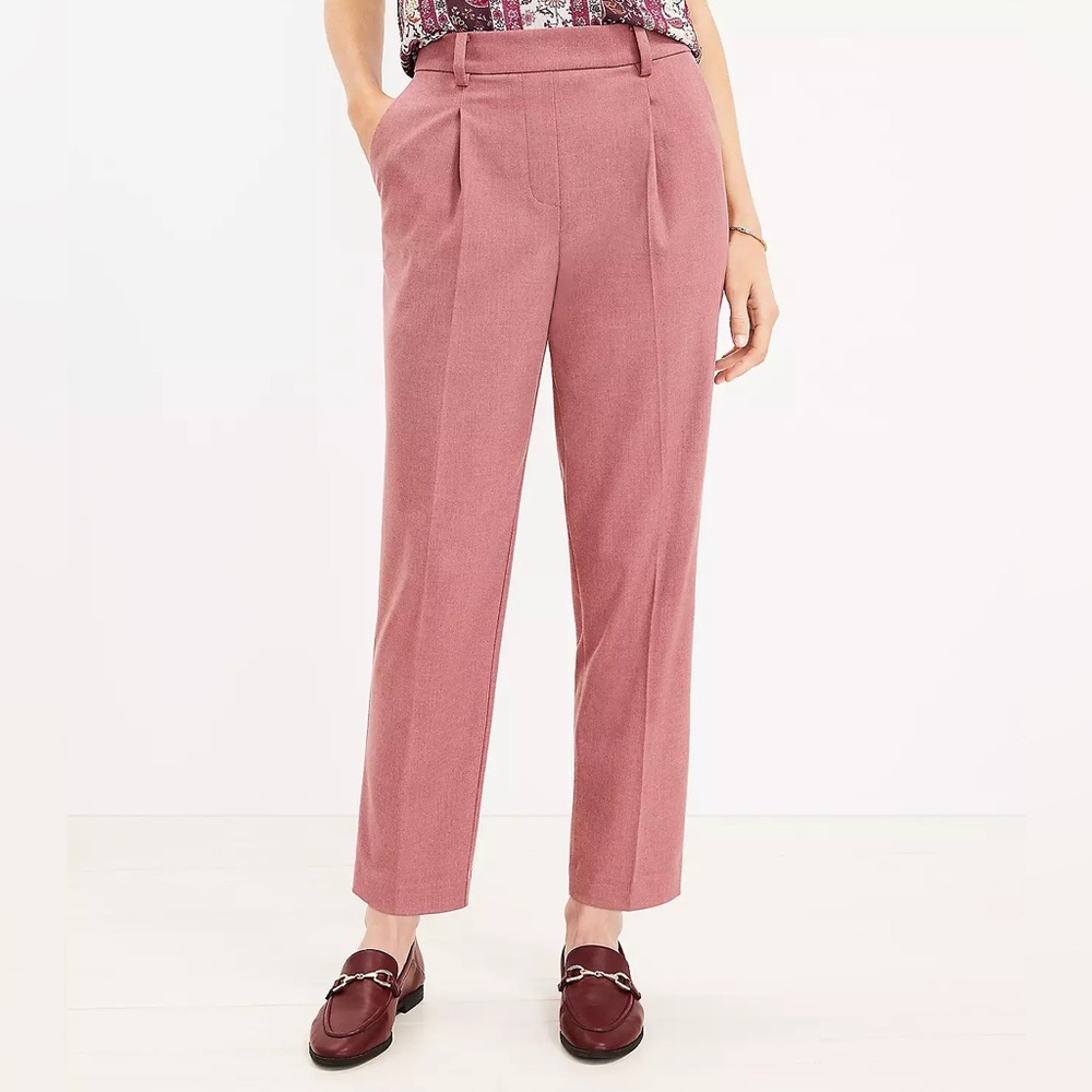 LOFT Pull On Taper Pants in Pink